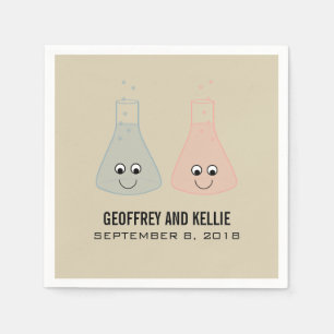 Cute Chemistry Wedding Paper Napkins