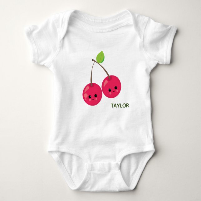 Cute Cherries Baby Bodysuit (Front)