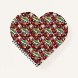 Cute Cherries Checkered Plaid Pattern Notebook