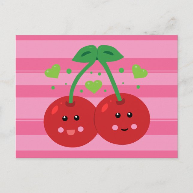 Cute Cherries Postcard (Front)
