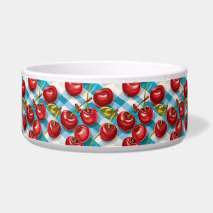 Cute Cherry and Blue Plaid Pattern 