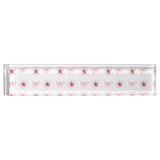 Cute Cherry Blossom Ribbon Design Nameplate