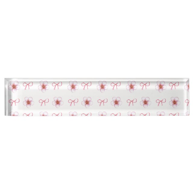 Cute Cherry Blossom Ribbon Design  Nameplate (Front)