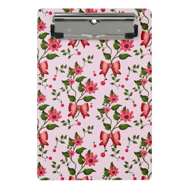 Cute Cherry Bow floral Pattern  Mini Clipboard (Front)