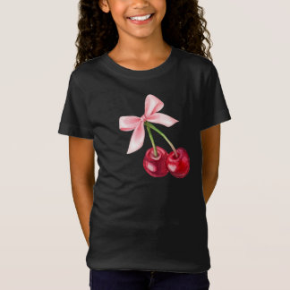 Cute Cherry & Bow Graphic T-Shirt