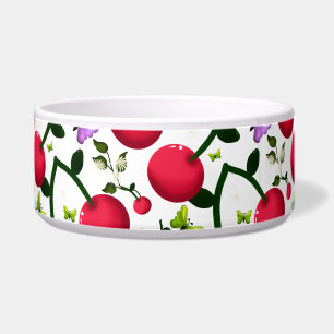 Cute Cherry Butterfly Pattern, Glossy Kawaii Fruit