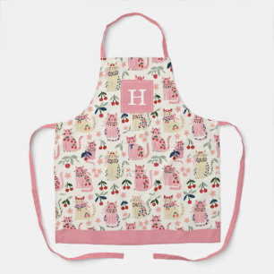 Cute Cherry Cat Kitchen Apron
