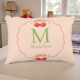Cute Cherry Dessert Pattern Sweet Aesthetic Decorative Cushion