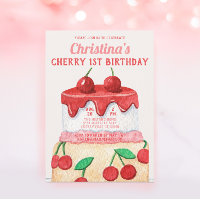 Cute Cherry First Sweet One Birthday
