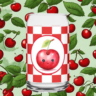 Cute cherry fruit lovers kitchen  can glass