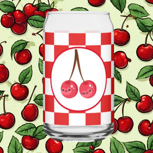 Cute cherry fruit lovers kitchen  can glass