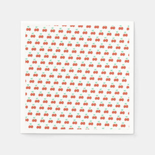 Cute Cherry Hand Drawn Sweet Birthday Red Napkin