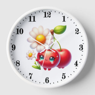 Cute cherry lovers kitchen  clock
