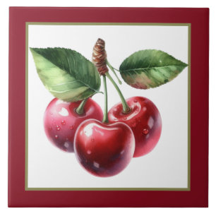 Cute cherry lovers kitchen  tile