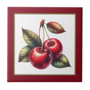 Cute cherry lovers kitchen tile