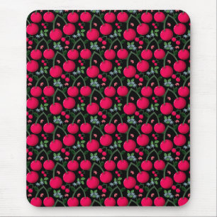 Cute Cherry Pattern Aesthetic Red Cherry Seamles Mouse Pad