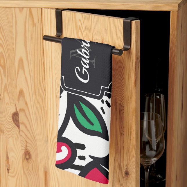 Cute Cherry Pattern Tea Towel (Thirds Fold)