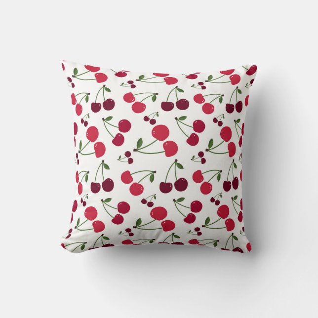 Cute cherry pattern Throw Pillow (Front)