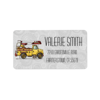 Cute Cherry Picker Truck Label