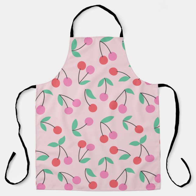 Cute cherry seamless pattern design. Vintage illus Apron (Front)