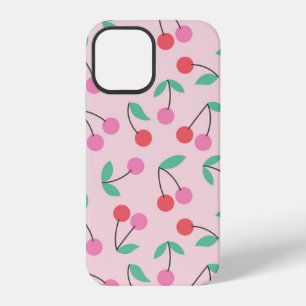 Cute cherry seamless pattern design. Vintage illus iPhone 12 Case