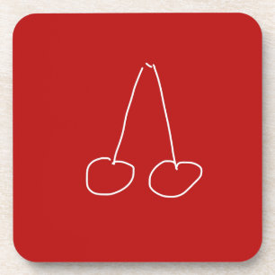 Cute cherry simple minimalist coaster