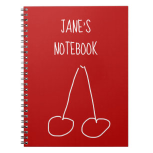 Cute cherry simple minimalist notebook