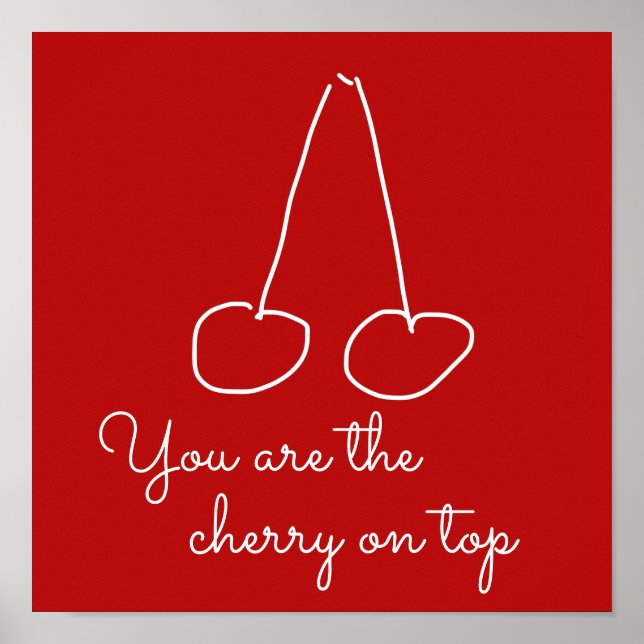 Cute cherry simple minimalist poster (Front)