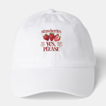 Cute Cherry Strawberry White Baseball Hat