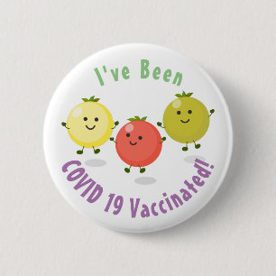 Cute cherry tomatoes cartoon illustration 6 cm round badge