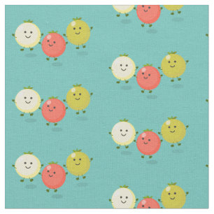 Cute cherry tomatoes cartoon illustration fabric