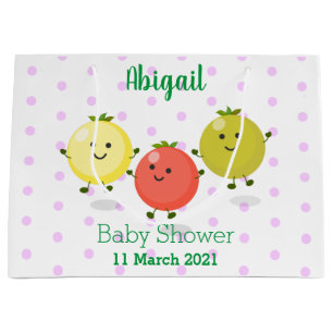Cute cherry tomatoes cartoon illustration large gift bag