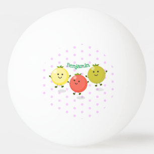 Cute cherry tomatoes cartoon illustration ping pong ball