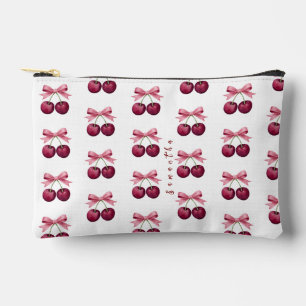 Cute cherry with bow pattern  accessory pouch