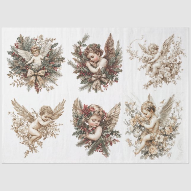 Cute Cherub College Tissue Paper (Front)