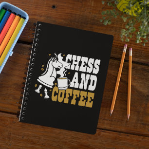 Cute Chess and Coffee Chess Lover Knight Art Notebook