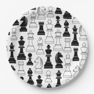 Cute Chess Board Games Kids Birthday Paper Plate