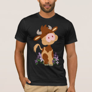 Cute Chewing Cartoon Cow T-Shirt