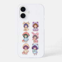 Cute Chibi Animals and Mushrooms Protective Phone