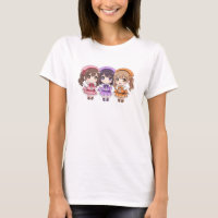 Cute Chibi Anime Girls Trio Women's T-Shirt 