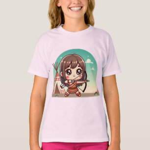 Cute Chibi Archer Girl with Bow T-Shirt