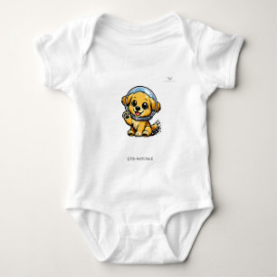 Cute Chibi Astronaut Puppy Dog Personalised Baby Bodysuit