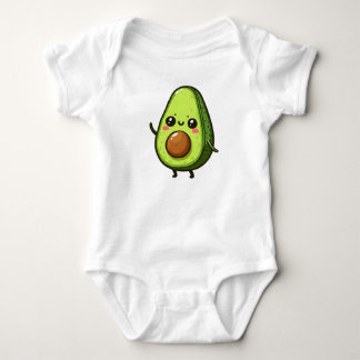 Cute Chibi Avocado Baby Bodysuit
