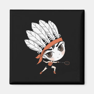 Cute Chibi Badminton Birdie Manga Cartoon Magnet