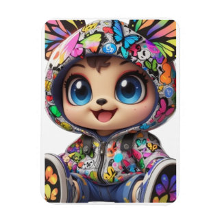 Cute Chibi Bear in Graffiti Butterfly Hoodie – Kaw Magnet