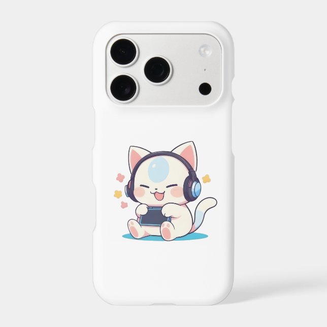 Cute Chibi Cat Gaming Headphones Portable Console  (Back)