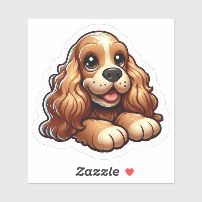 Cute Chibi Cocker Spaniel Puppy Face (Sheet)