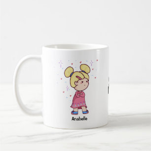 Cute Chibi couple with editable names Coffee Mug