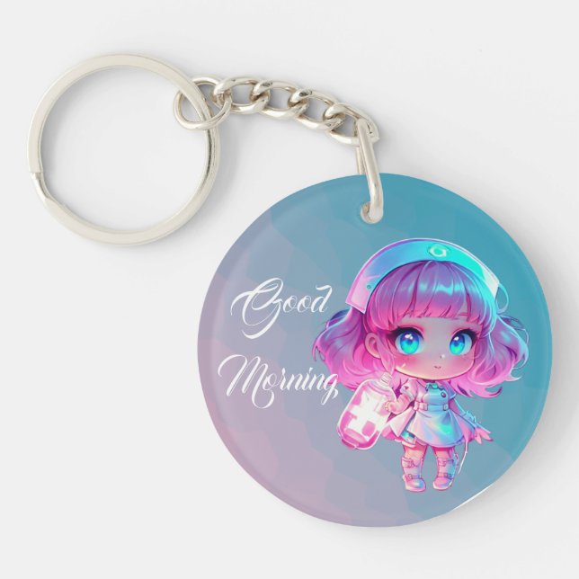 Cute Chibi Dancing 3 Keychain (Front)