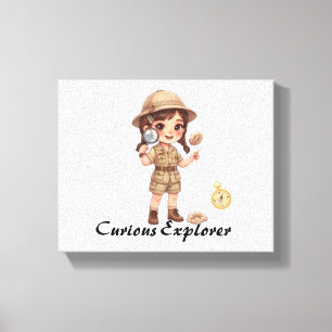 Cute Chibi Explorer Girl Graphic  Canvas Print